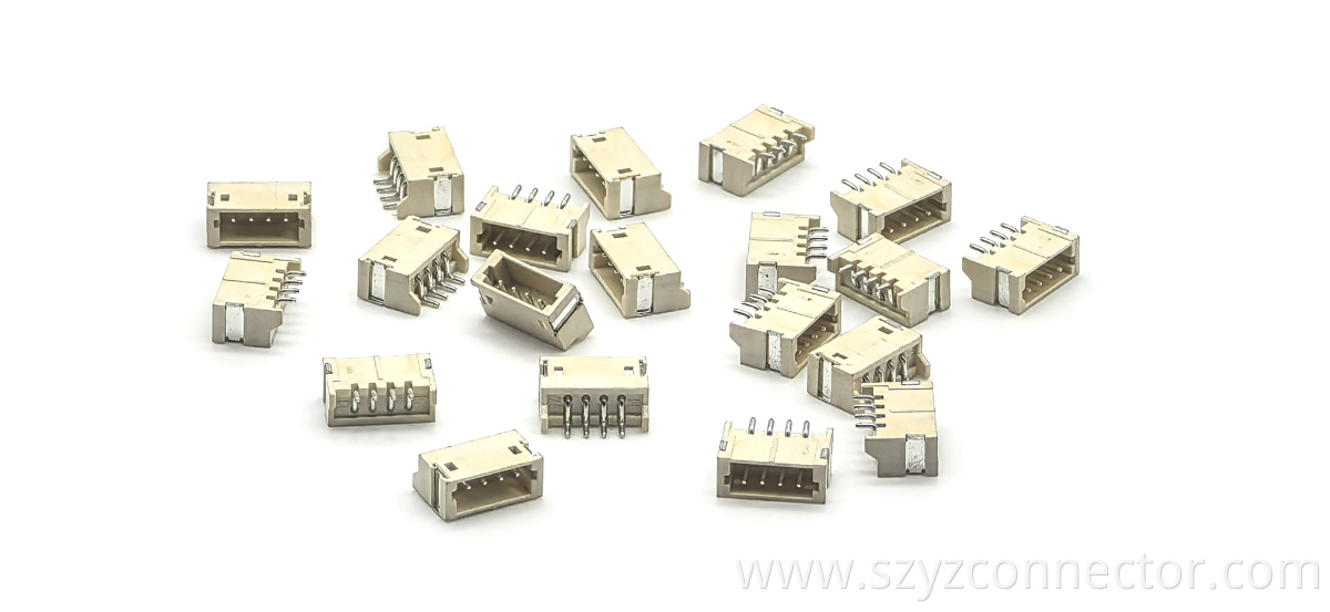 ZH1.5 Horizontal SMT Pin Socket Connector: WAFER ZH1.5 Right Angle Horizontal SMT 4P